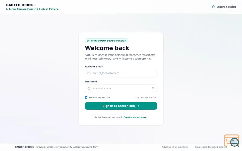 Screenshot of CAREER BRIDGE