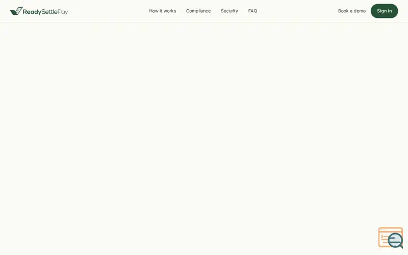 Screenshot of ReadySettlePay