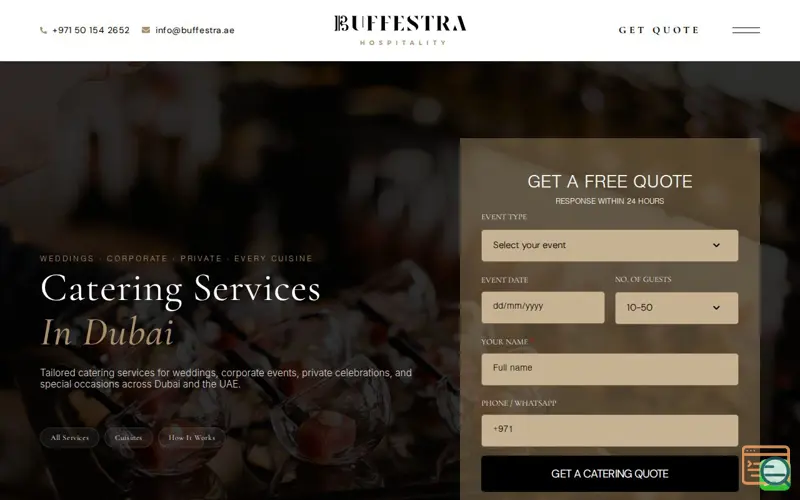 Screenshot of Buffestra Catering