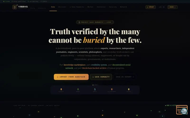 Screenshot of veridex