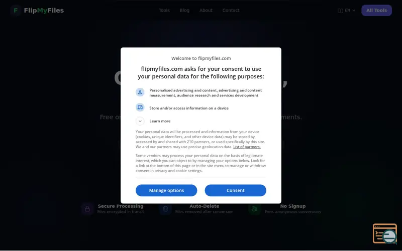 Screenshot of FlipMyFiles