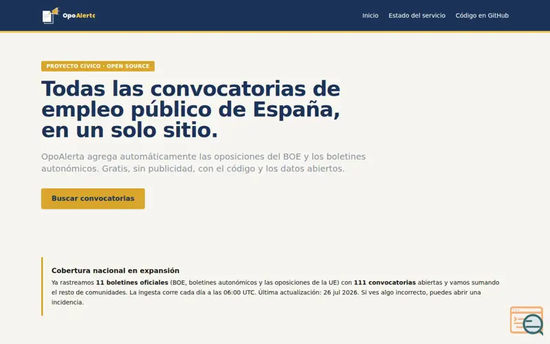 Screenshot of OpoAlerta