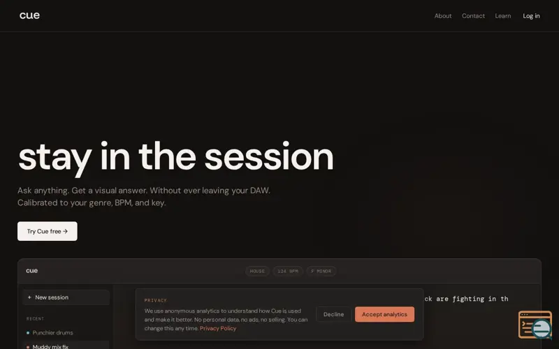 Screenshot of Cue
