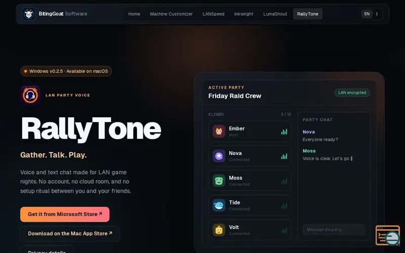Screenshot of RallyTone