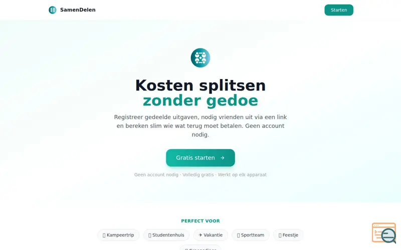 Screenshot of SamenDelen