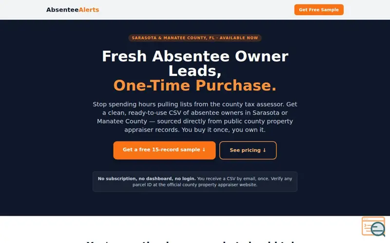 Screenshot of AbsenteeAlerts