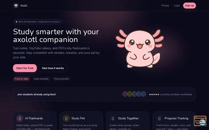 Screenshot of Axoli, a launch using TikTok Domain Verification