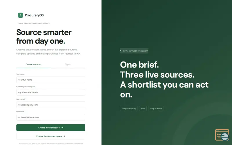 Screenshot of ProcurelyOS