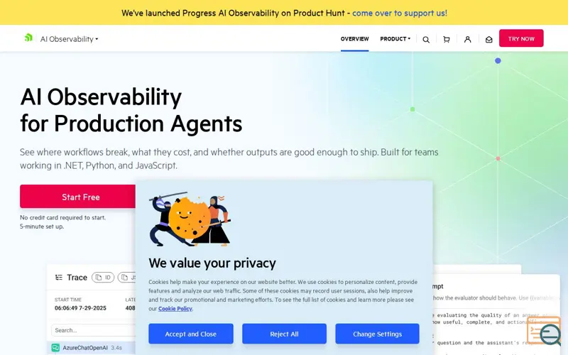 Screenshot of Progress AI Observability