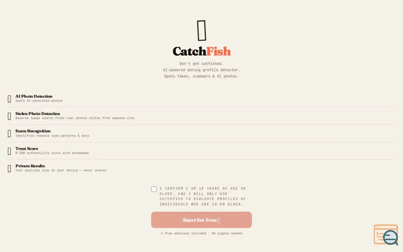 Screenshot of CatchFish — Catfish & Scam Detector