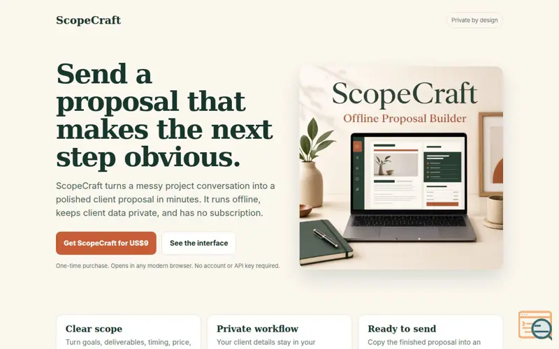 Screenshot of ScopeCraft