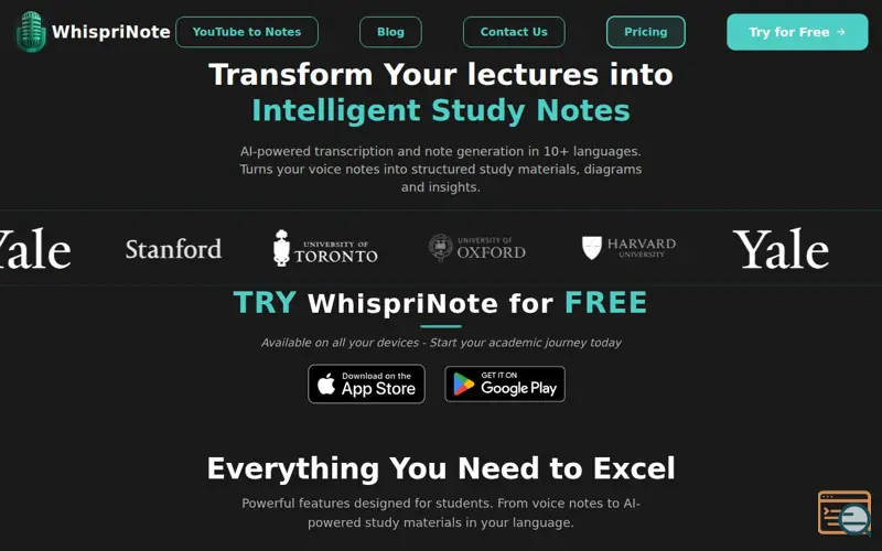 Screenshot of WhispriNote