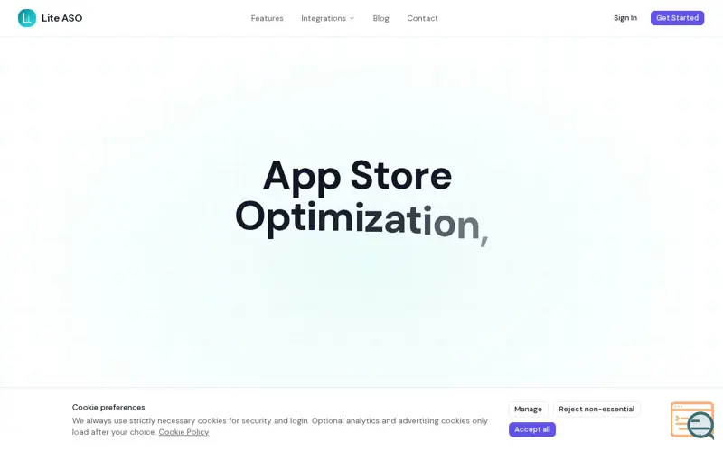 Screenshot of Lite ASO , a launch using Apple Music