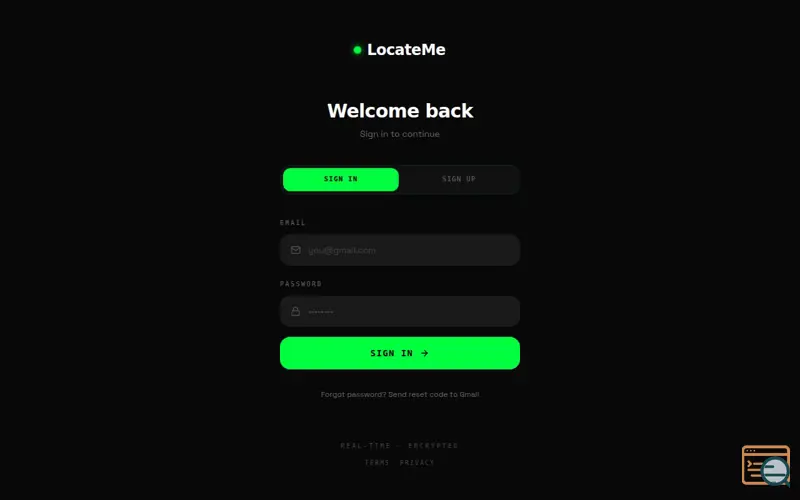 Screenshot of LocateMe 