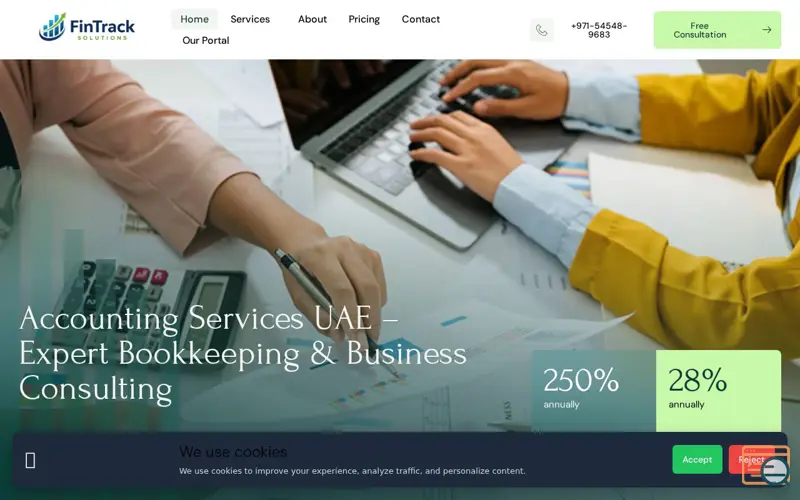 Screenshot of FintrackSolutions Accounting services 