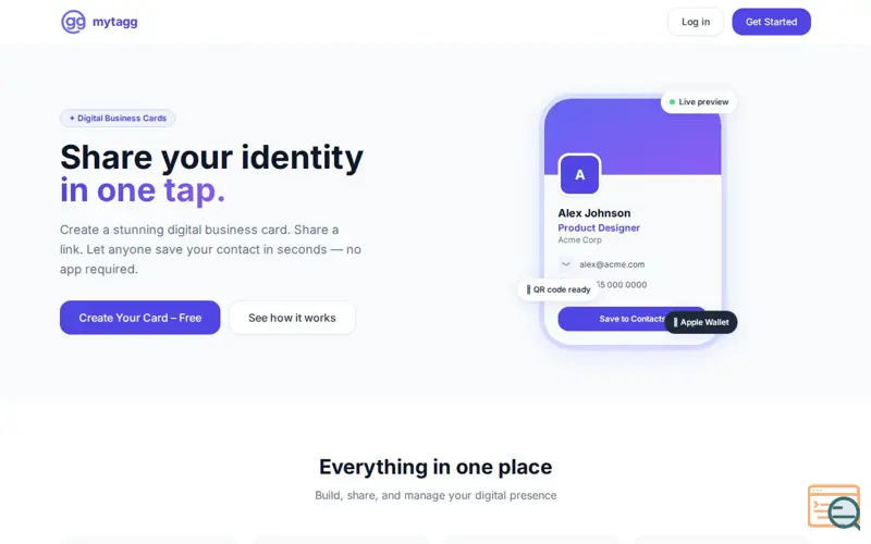 Screenshot of mytagg
