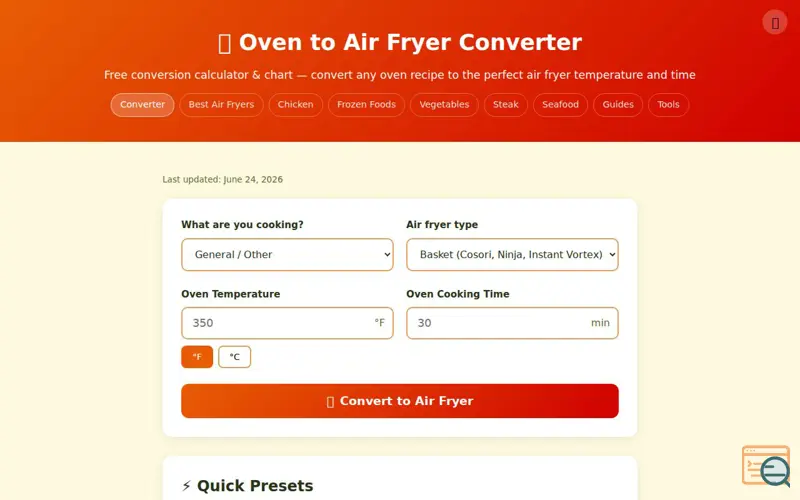 Screenshot of FryConvert