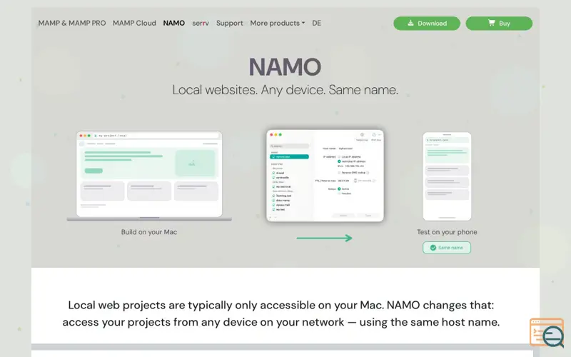 Screenshot of NAMO 3, a launch using ISPGateway Email