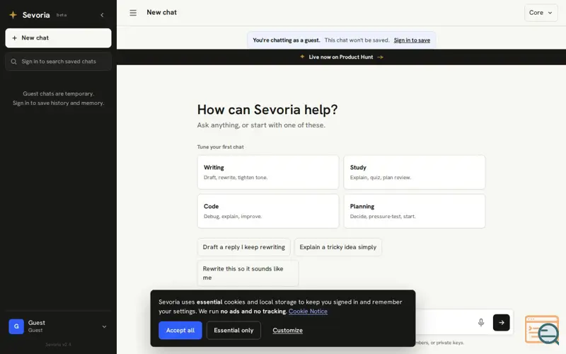 Screenshot of Sevoria