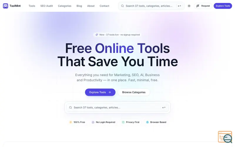 Screenshot of ToolMint