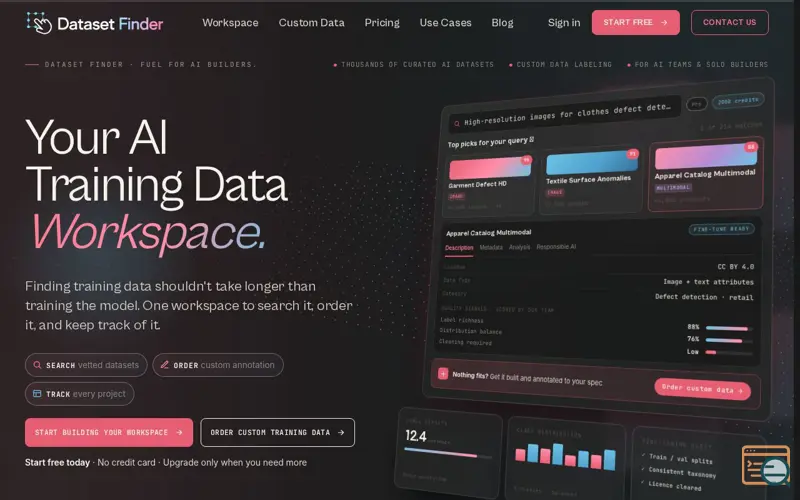 Screenshot of Dataset Finder