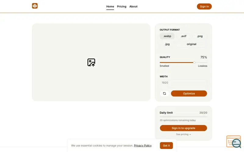 Screenshot of Image Optimize
