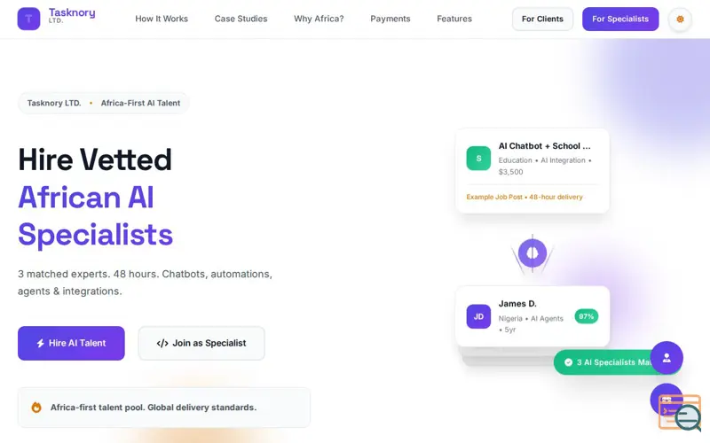 Screenshot of Tasknory, a launch using TrueHost Cloud
