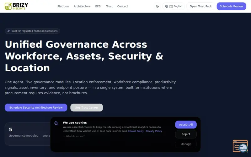 Screenshot of Brizy Insights