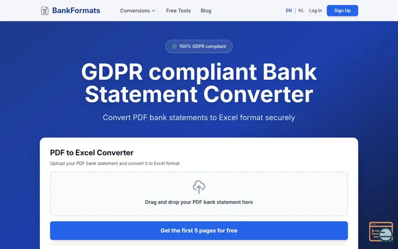 Screenshot of Bank Statement Converter