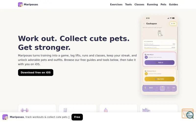 Screenshot of Mariposas: Pet Fitness