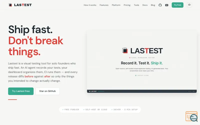 Screenshot of Ship fast. Don’t break things. — Lastest