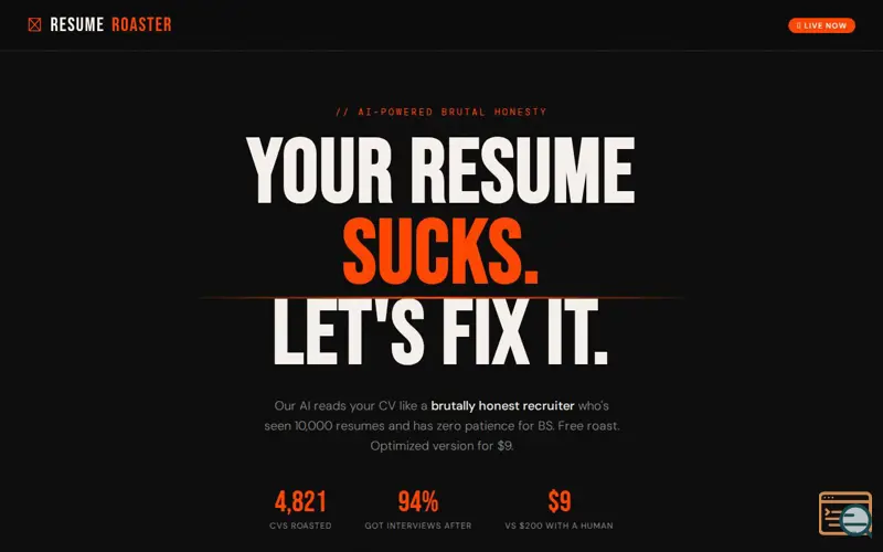 Screenshot of Resume Roaster