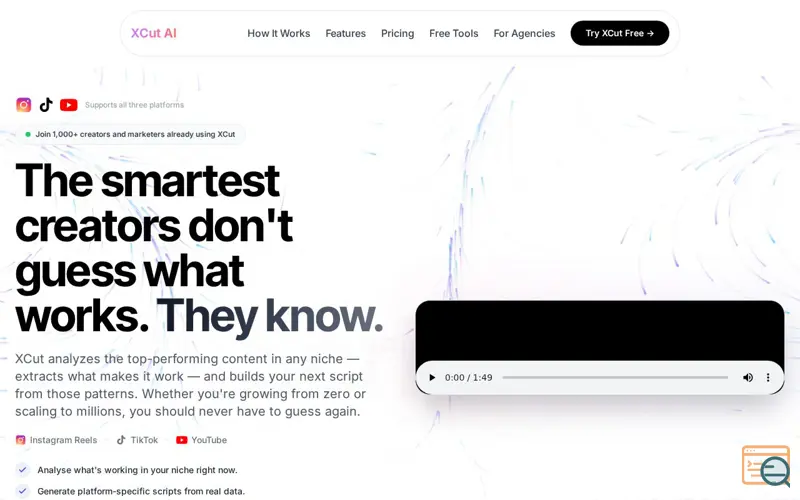 Screenshot of XCut AI