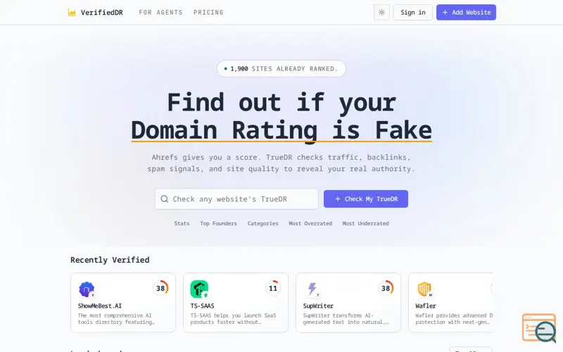 Screenshot of VerifiedDR