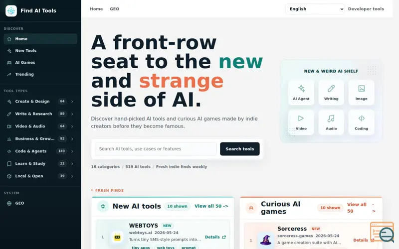 Screenshot of FindAITools.dev