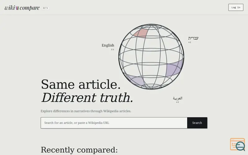 Screenshot of Wiki Compare