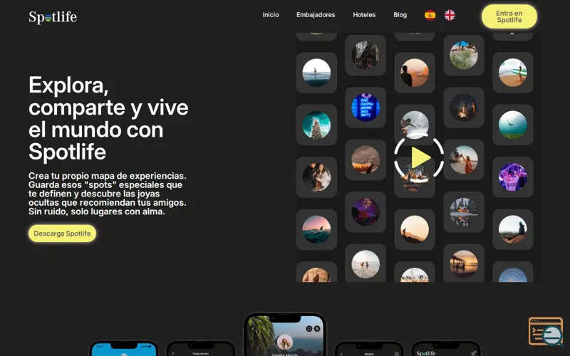 Screenshot of Spotlife App, a launch using Raiola Networks DNS