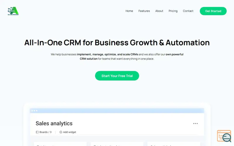Screenshot of AllCRMSolution