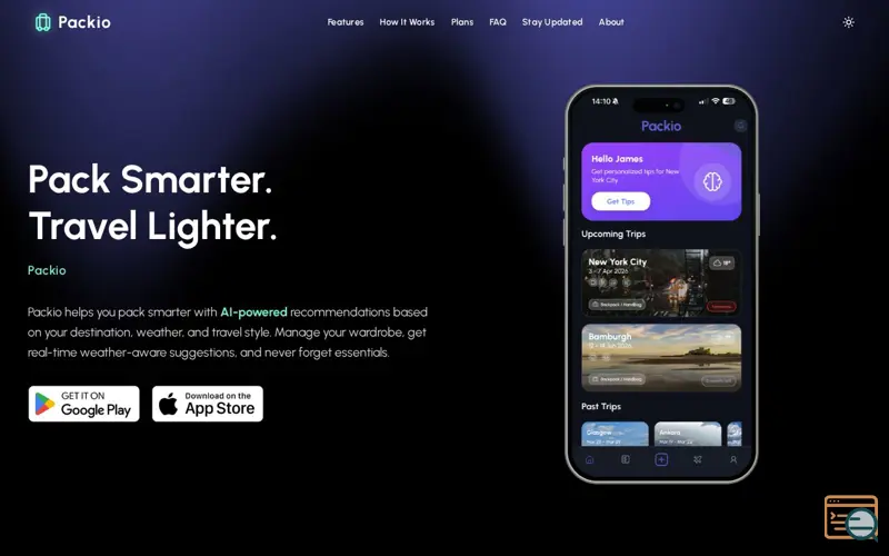 Screenshot of Packio