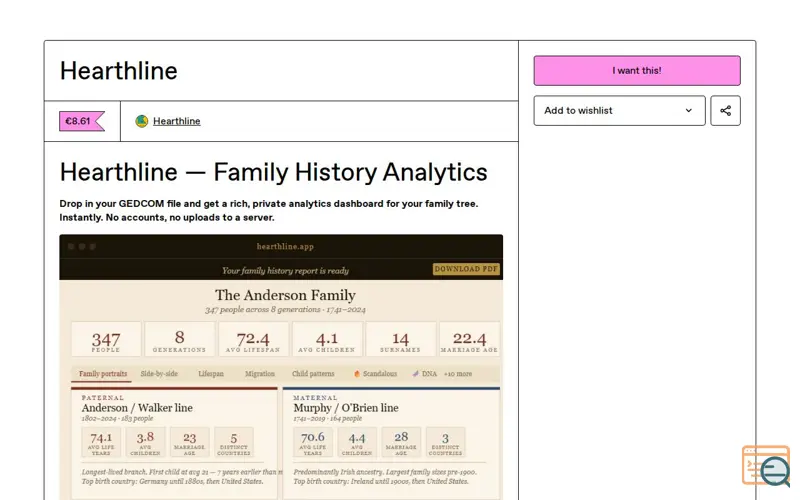 Screenshot of Hearthline