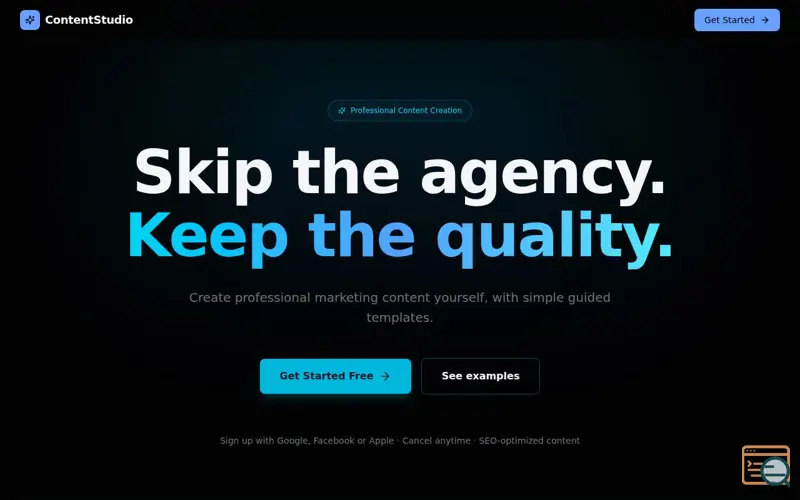 Screenshot of ContentStudio