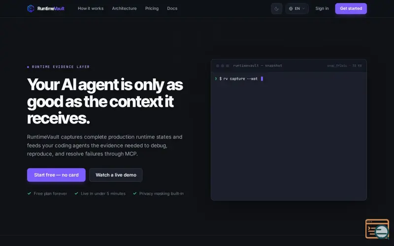 Screenshot of RuntimeVault