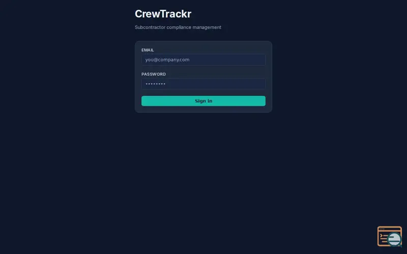 Screenshot of CrewTrackr