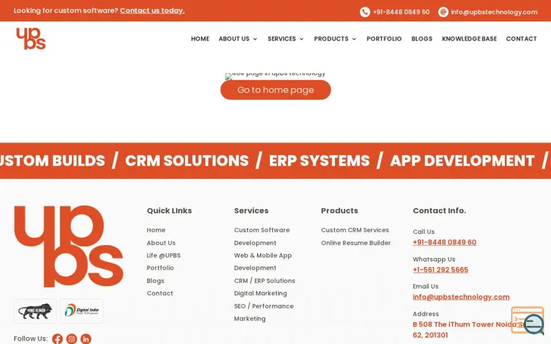 Screenshot of Custom Software Development Company