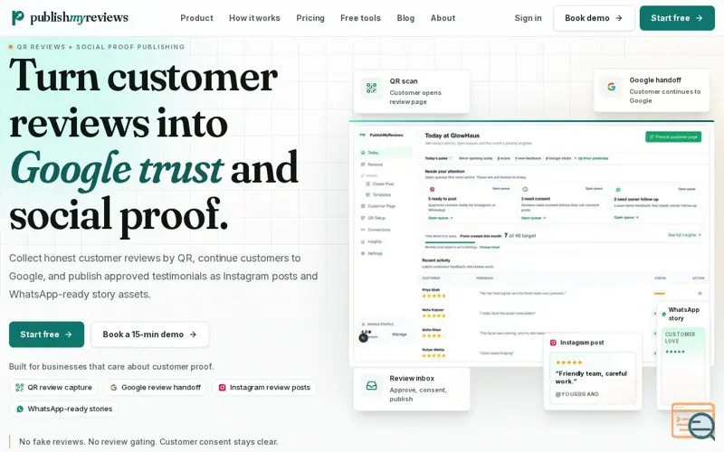 Screenshot of PublishMyReviews