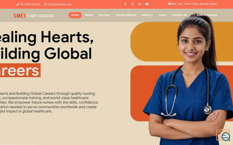 Screenshot of  education consultancy in Kerala