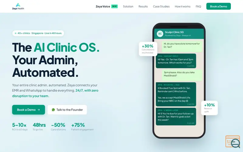 Screenshot of Zeya Health