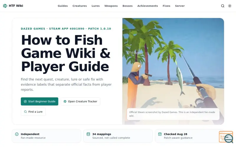 Screenshot of How to Fish Game Wiki: Guide, Creatures, Lures & Fixes
