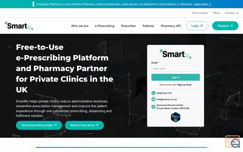 Screenshot of Smart Rx  Free e-Prescribing Platform UK