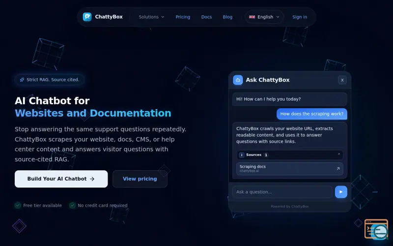 Screenshot of ChattyBox
